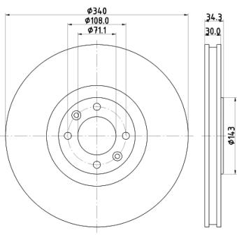 Jeu de 2 disques de frein avant MINTEX OEM 1611841480