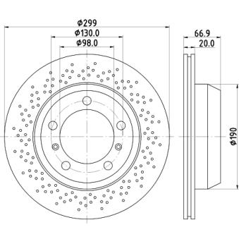 Jeu de 2 disques de frein arrière MINTEX MDC2556