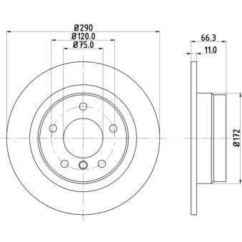 Jeu de 2 disques de frein arrière MINTEX OEM 34216792225