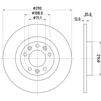 Jeu de 2 disques de frein arrière MINTEX OEM 1642776480
