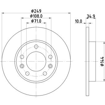 Jeu de 2 disques de frein arrière MINTEX OEM 1642776280