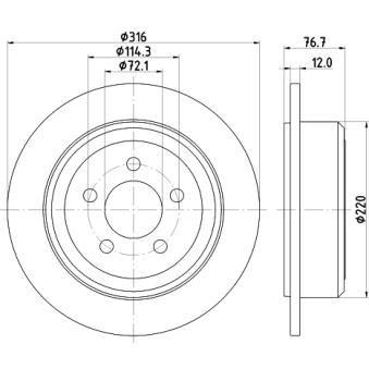 Jeu de 2 disques de frein arrière MINTEX MDC2636