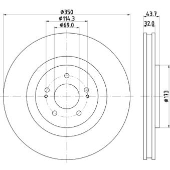 Jeu de 2 disques de frein avant MINTEX OEM 4615a185