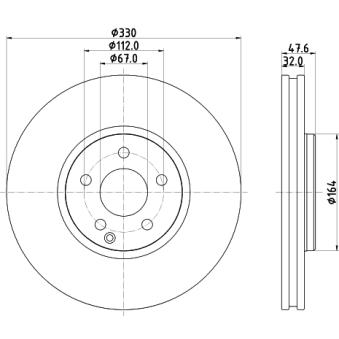 Jeu de 2 disques de frein avant MINTEX OEM 2114211112