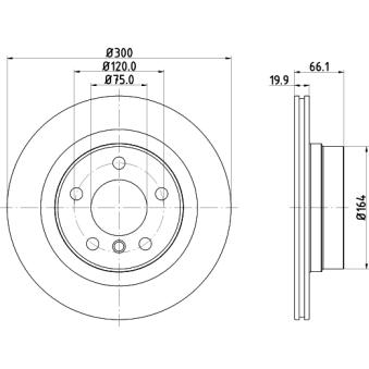 Jeu de 2 disques de frein arrière MINTEX OEM 34216792227
