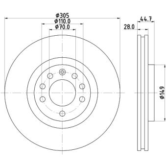 Jeu de 2 disques de frein avant MINTEX OEM 517572290