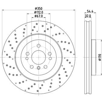 Jeu de 2 disques de frein avant MINTEX OEM 1664211012