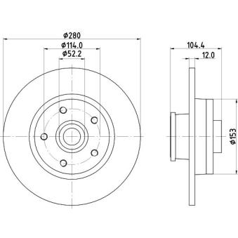 Jeu de 2 disques de frein arrière MINTEX OEM 6000620071