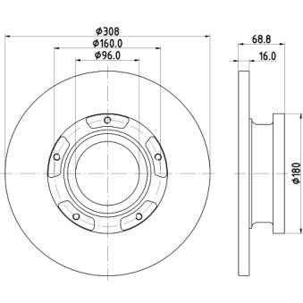 Jeu de 2 disques de frein arrière MINTEX OEM 1783910