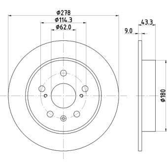 Jeu de 2 disques de frein arrière MINTEX OEM 71750932