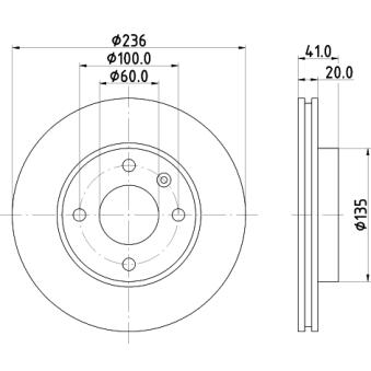 Jeu de 2 disques de frein avant MINTEX OEM 13584676