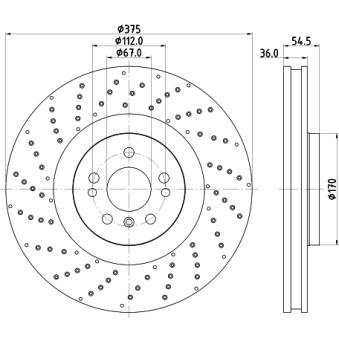 Jeu de 2 disques de frein avant MINTEX OEM 1664211600