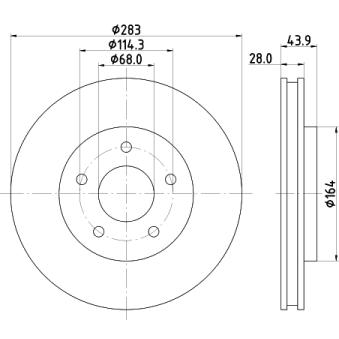 Jeu de 2 disques de frein avant MINTEX OEM 402063LM0A