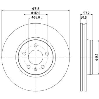 Jeu de 2 disques de frein avant MINTEX OEM 80A615301