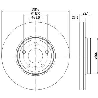 Jeu de 2 disques de frein avant MINTEX OEM 8W0615301G