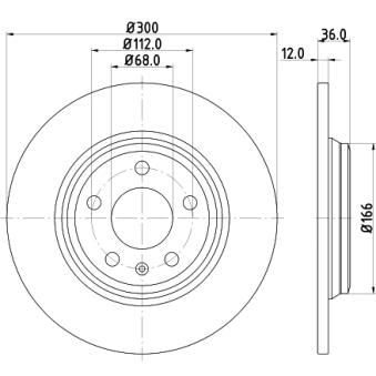 Jeu de 2 disques de frein arrière MINTEX OEM 80A615601B