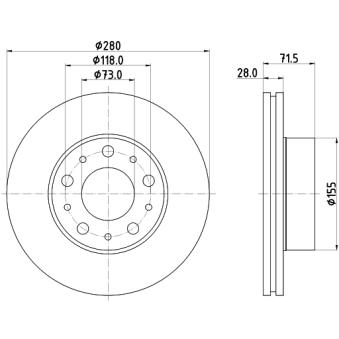 Jeu de 2 disques de frein avant MINTEX OEM 51957508