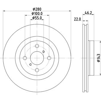 Jeu de 2 disques de frein avant MINTEX OEM 435120D210