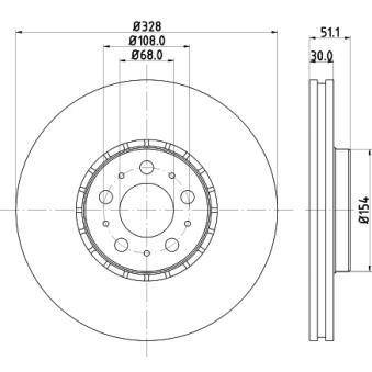 Jeu de 2 disques de frein avant MINTEX OEM 31400893