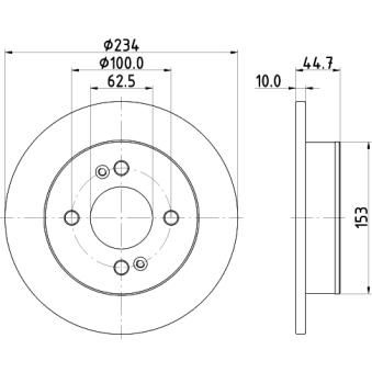 Jeu de 2 disques de frein arrière MINTEX OEM 58411B9000 Jeu de 2 disques de frein arrière MINTEX OEM 58411B9000