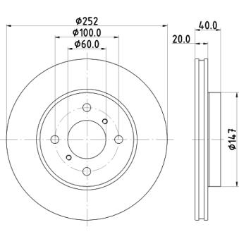 Jeu de 2 disques de frein avant MINTEX OEM 5531163J00