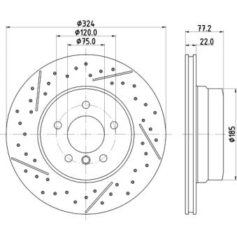 Jeu de 2 disques de frein arrière MINTEX OEM 34216795754