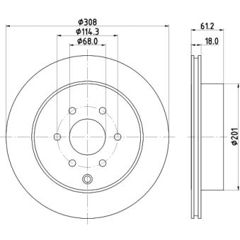 Jeu de 2 disques de frein arrière MINTEX OEM 432065XA0A