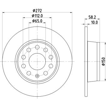Jeu de 2 disques de frein arrière MINTEX OEM 5Q0615601