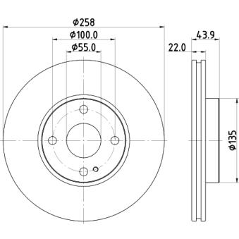 Jeu de 2 disques de frein avant MINTEX OEM DA7R33251