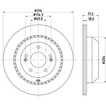 Jeu de 2 disques de frein arrière MINTEX OEM s58411c5700
