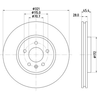 Jeu de 2 disques de frein avant MINTEX OEM 13517853 Jeu de 2 disques de frein avant MINTEX OEM 13517853
