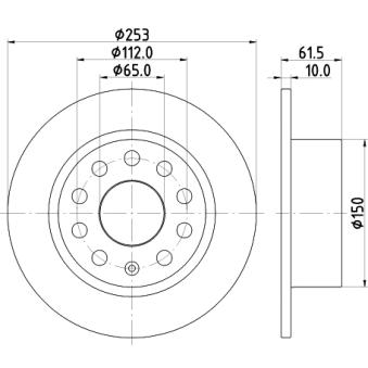Jeu de 2 disques de frein arrière MINTEX OEM 5Q0615601C