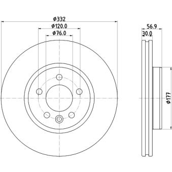 Jeu de 2 disques de frein avant MINTEX OEM 2H6615301 Jeu de 2 disques de frein avant MINTEX OEM 2H6615301