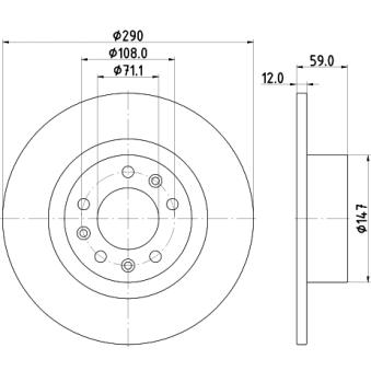 Jeu de 2 disques de frein arrière MINTEX OEM 9683993280