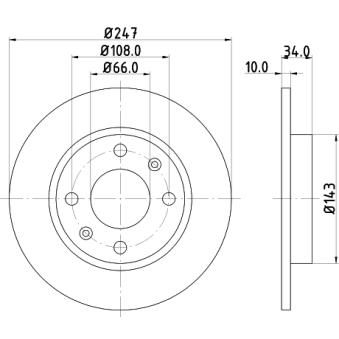 Jeu de 2 disques de frein avant MINTEX OEM 169001 Jeu de 2 disques de frein avant MINTEX OEM 169001
