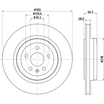Jeu de 2 disques de frein arrière MINTEX OEM 600643100D