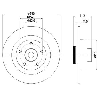 Jeu de 2 disques de frein arrière MINTEX OEM 432027306R