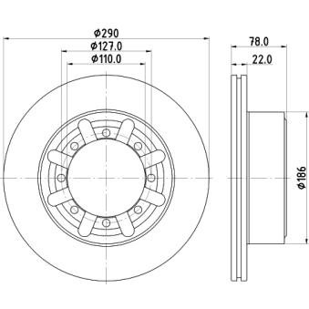 Jeu de 2 disques de frein arrière MINTEX OEM 5001871282