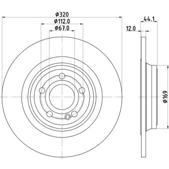 Jeu de 2 disques de frein arrière MINTEX MDC2988C