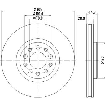 Jeu de 2 disques de frein avant MINTEX OEM 50532930
