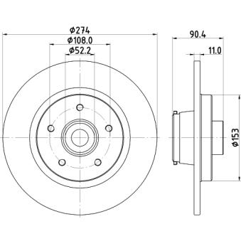 Jeu de 2 disques de frein arrière MINTEX OEM 432023939R