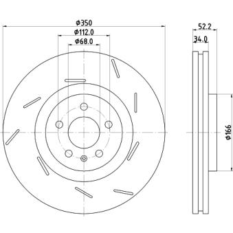 Disque de frein avant droit MINTEX OEM 95B615302AB