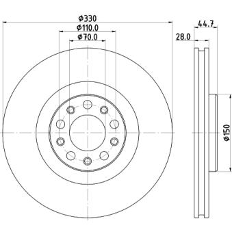 Jeu de 2 disques de frein avant MINTEX OEM 50556528