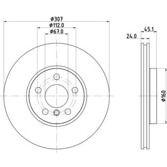 Jeu de 2 disques de frein avant MINTEX OEM 34106891079