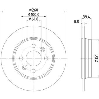 Jeu de 2 disques de frein arrière MINTEX OEM 440A00868R