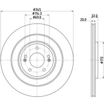 Jeu de 2 disques de frein arrière MINTEX MDC3206C