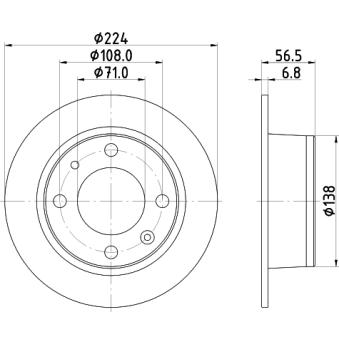 Jeu de 2 disques de frein arrière MINTEX MDC350