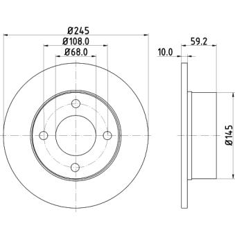Jeu de 2 disques de frein arrière MINTEX OEM 443615601