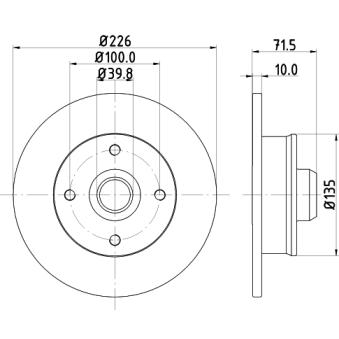 Jeu de 2 disques de frein arrière MINTEX OEM 191615601A