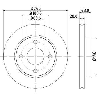 Jeu de 2 disques de frein avant MINTEX OEM YS6W1125AA